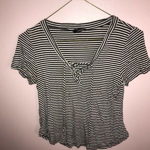 White and black striped shirt